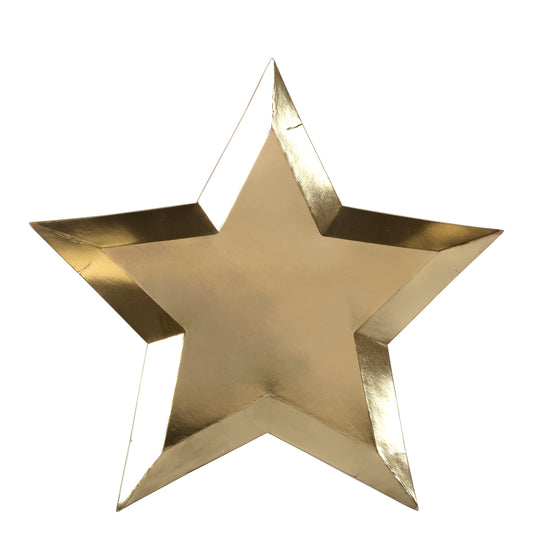 Platos Dorados en Forma de Estrella (8 Piezas)