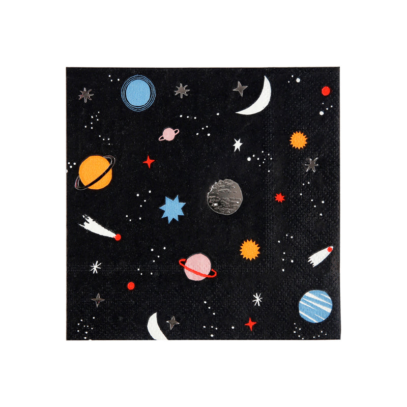Servilletas Pequeñas Figuras del Espacio (16 Piezas)