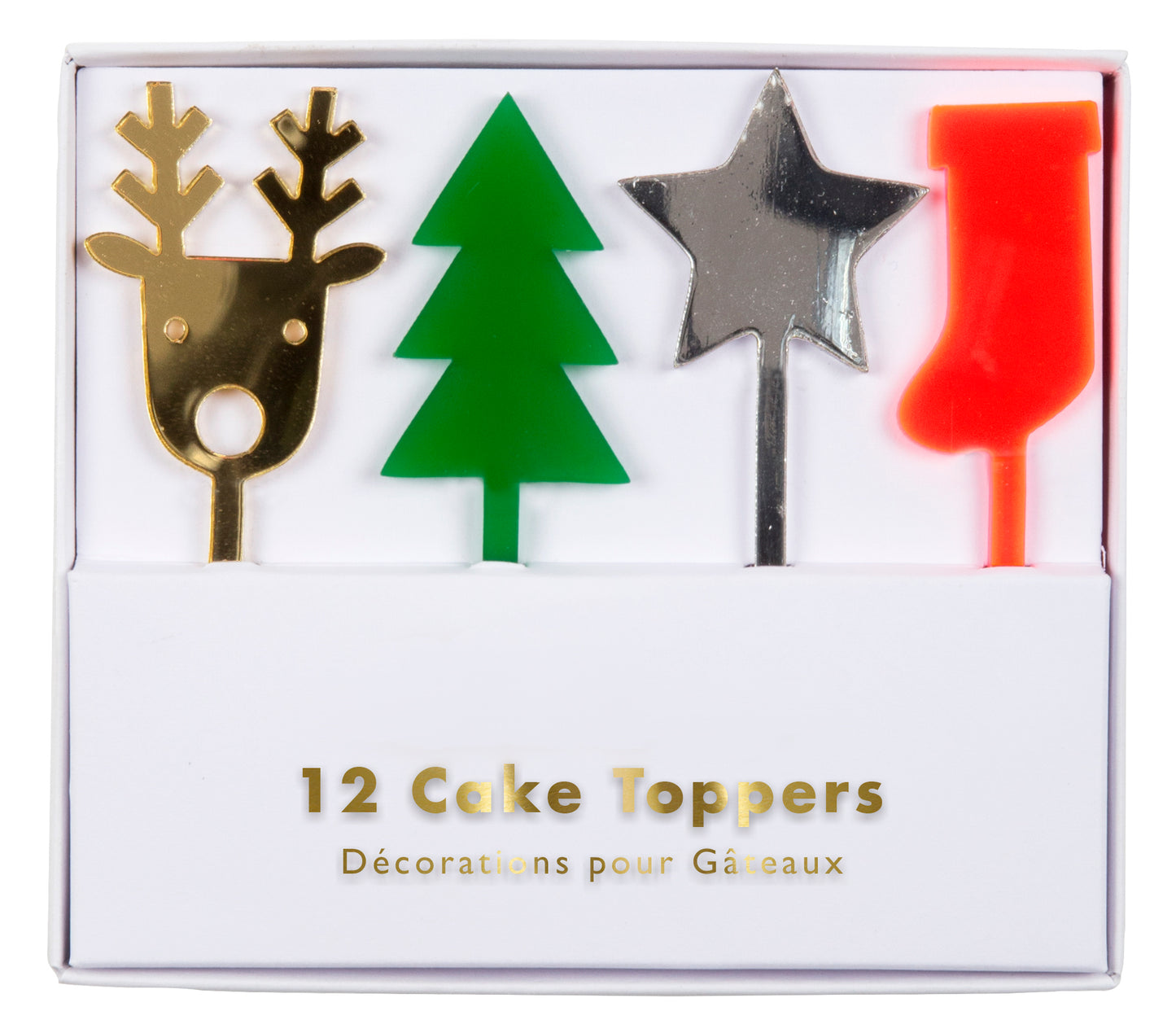 Toppers Navideños de Acrílico (12 Piezas)