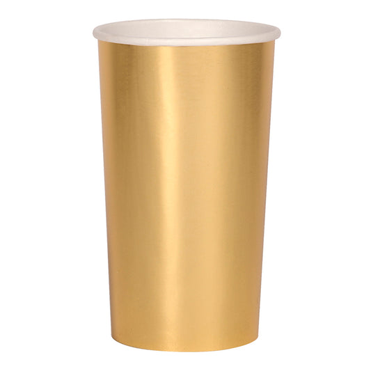 Vasos Grandes Dorados (8 Piezas)