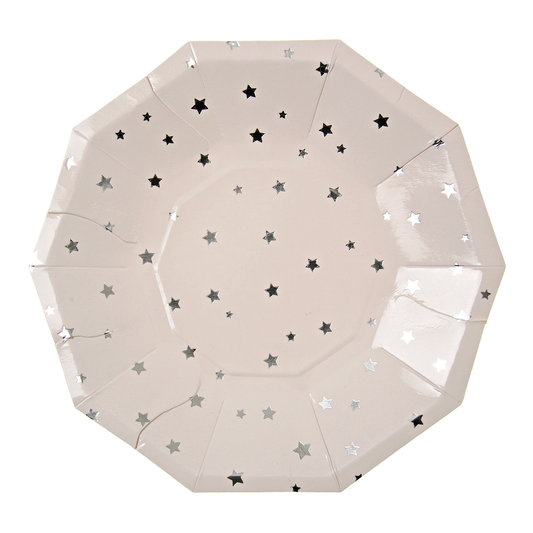 Platos Pequeños con Estrellas Plateadas (8 Piezas)
