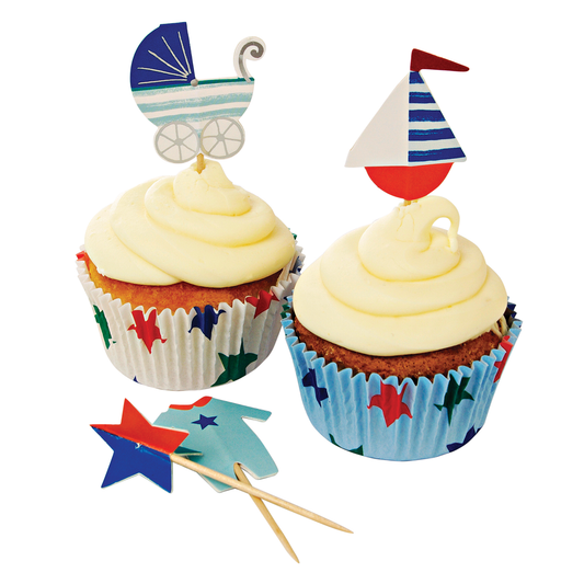 Cupcake Kit Baby Azul (48 Piezas)