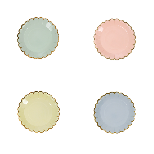 Platos para Canapé Color Pastel (8 Piezas)
