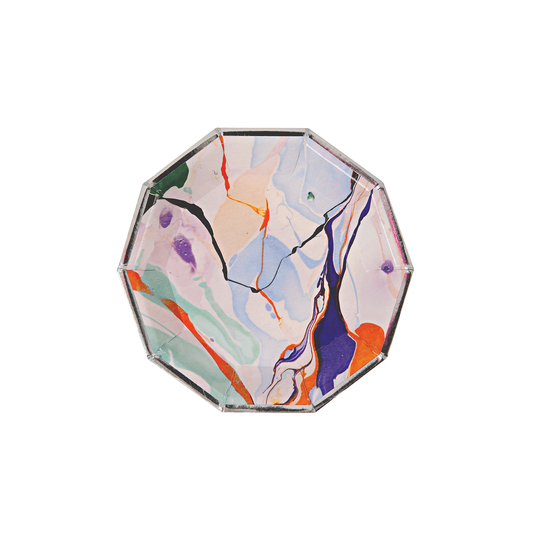 Platos para Canapé con Apariencia de Mármol (8 Piezas)