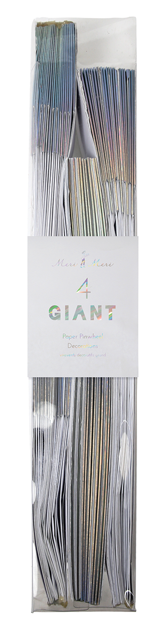 Pinwheels Holográficas Gigantes Para Decoración (4 Piezas)