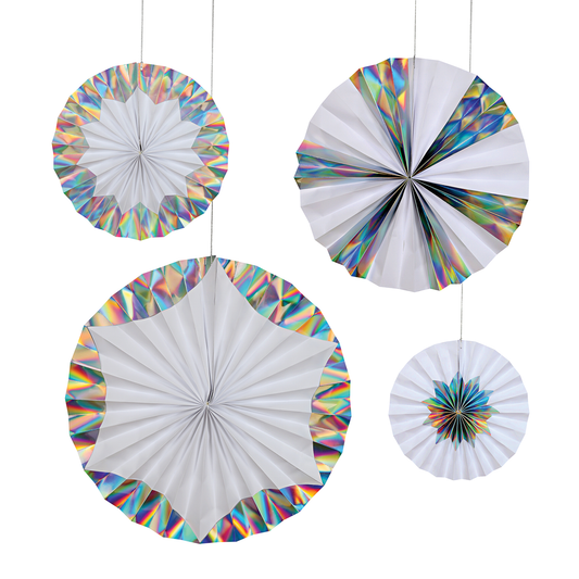 Pinwheels Holográficas Gigantes Para Decoración (4 Piezas)