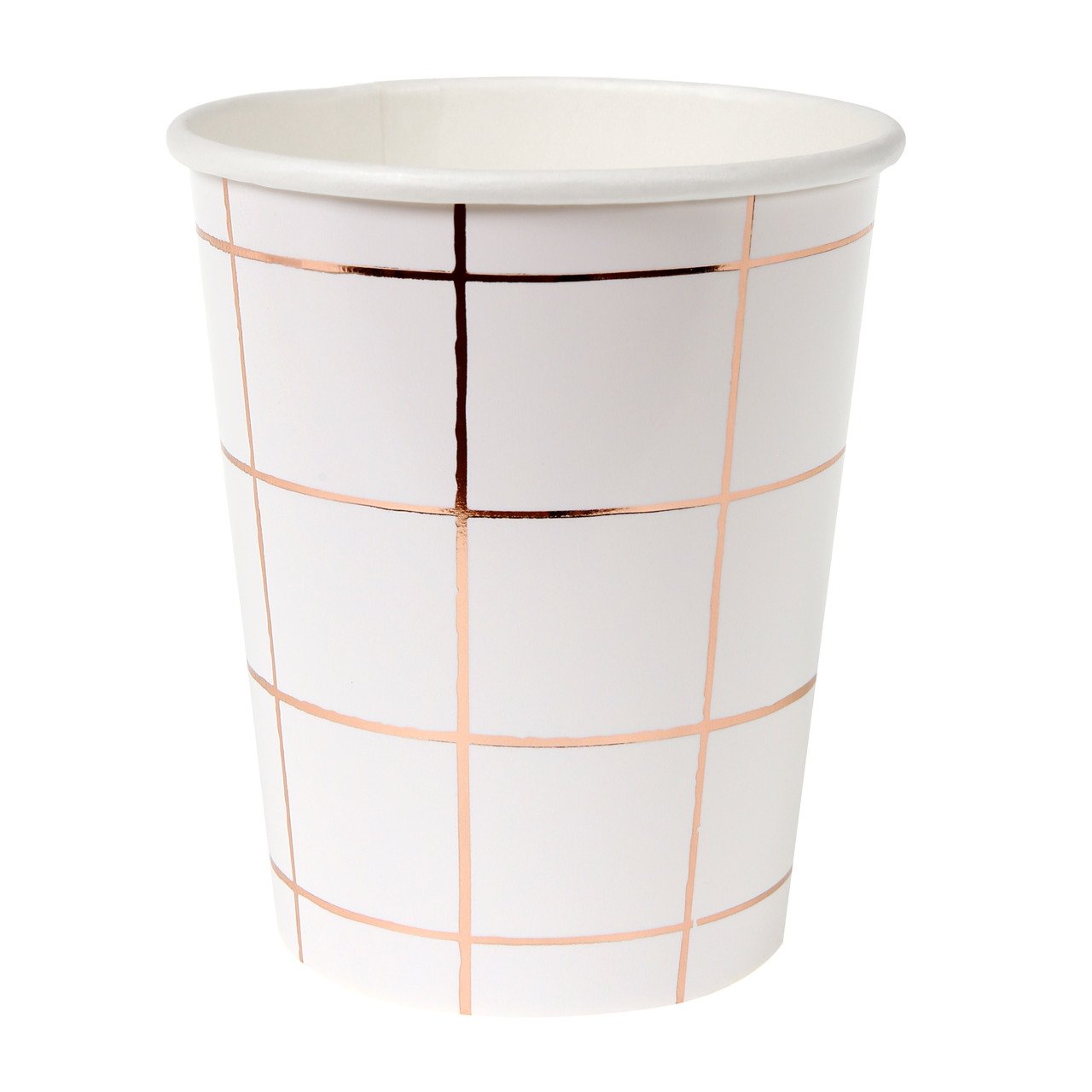 Vasos Cuadrícula Rose Gold (8 Piezas)