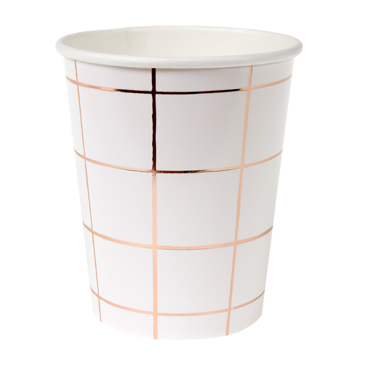 Vasos Cuadrícula Rose Gold (8 Piezas)