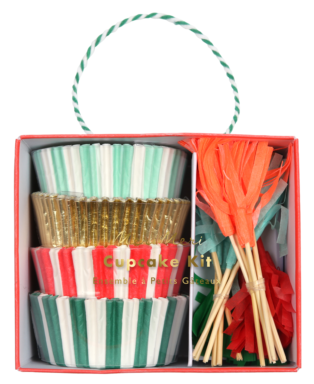 Cupcake Kit Colores Navidadeños (72 Piezas)