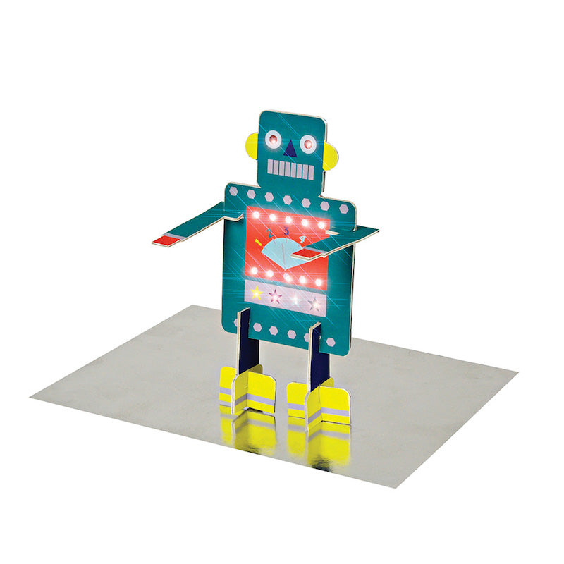 Tarjeta de Cumpleaños de Robot Armable con Luces