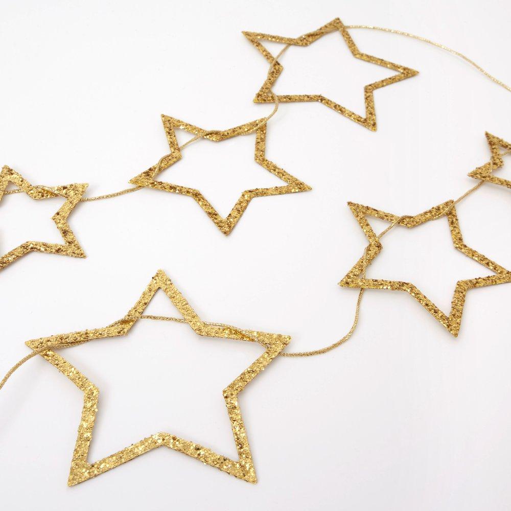 Guirnalda de Estrellas Glitter Dorado