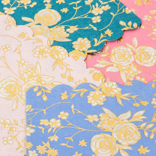 Servilletas Pequeñas de Flores Jardín Ingles (16 Piezas)