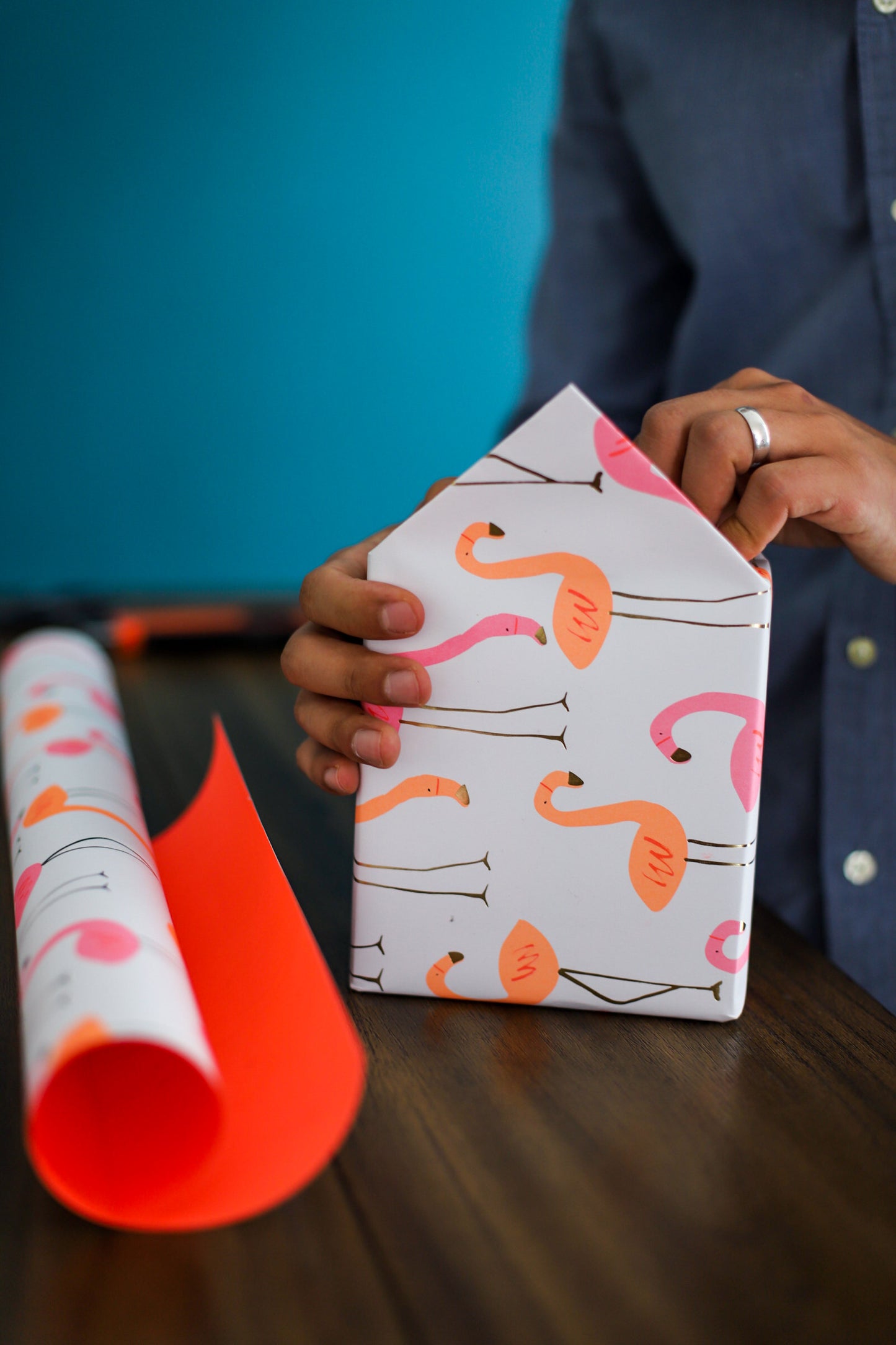 Papel para Envolver de Flamingos
