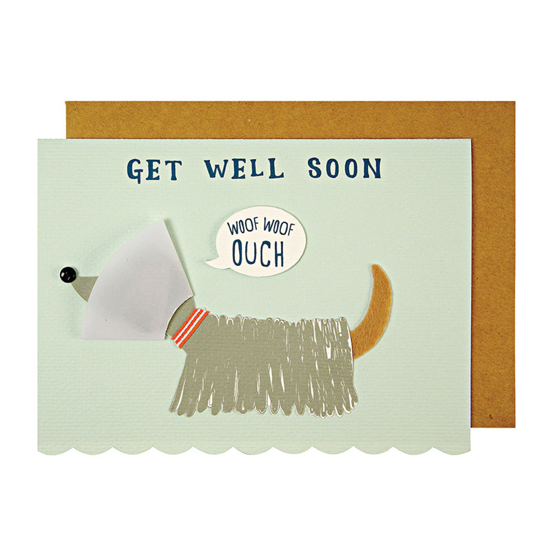Tarjeta de Mejórate Pronto "Woof Woof Ouch"
