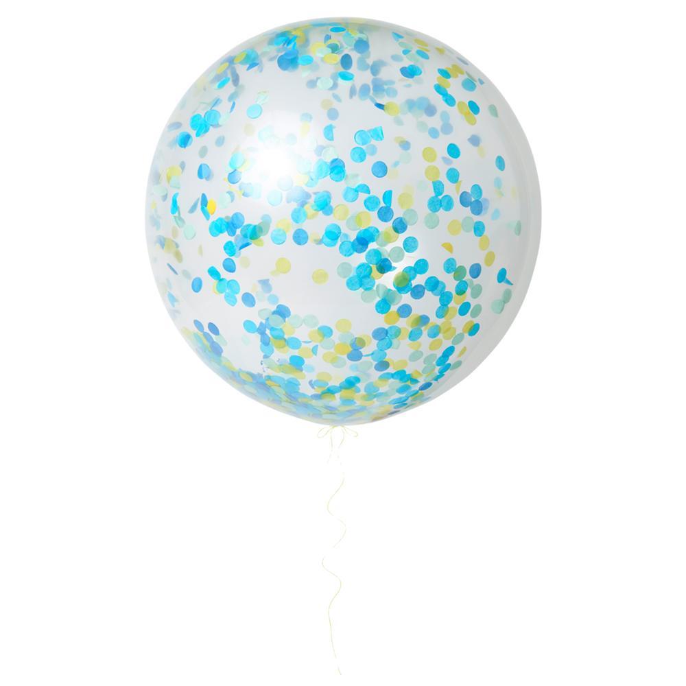 Kit de Globos Gigantes con Confetti Azul Gigante (3 Piezas)