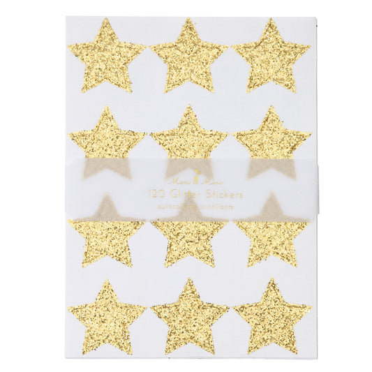 Stickers de Estrella Glitter Dorado (120 Stickers)