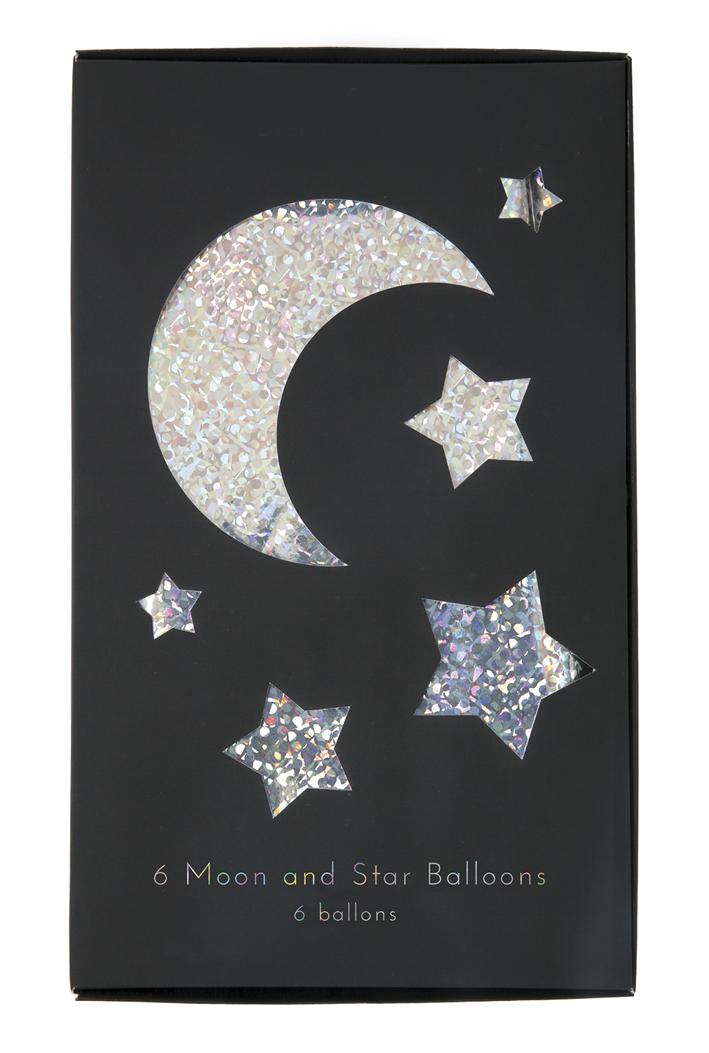 Kit de Globos de Luna y Estrellas Holográficas (6 Piezas)