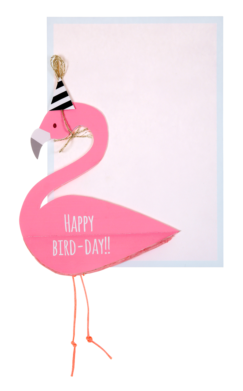 Tarjeta de Cumpleaños Flamingo 3D