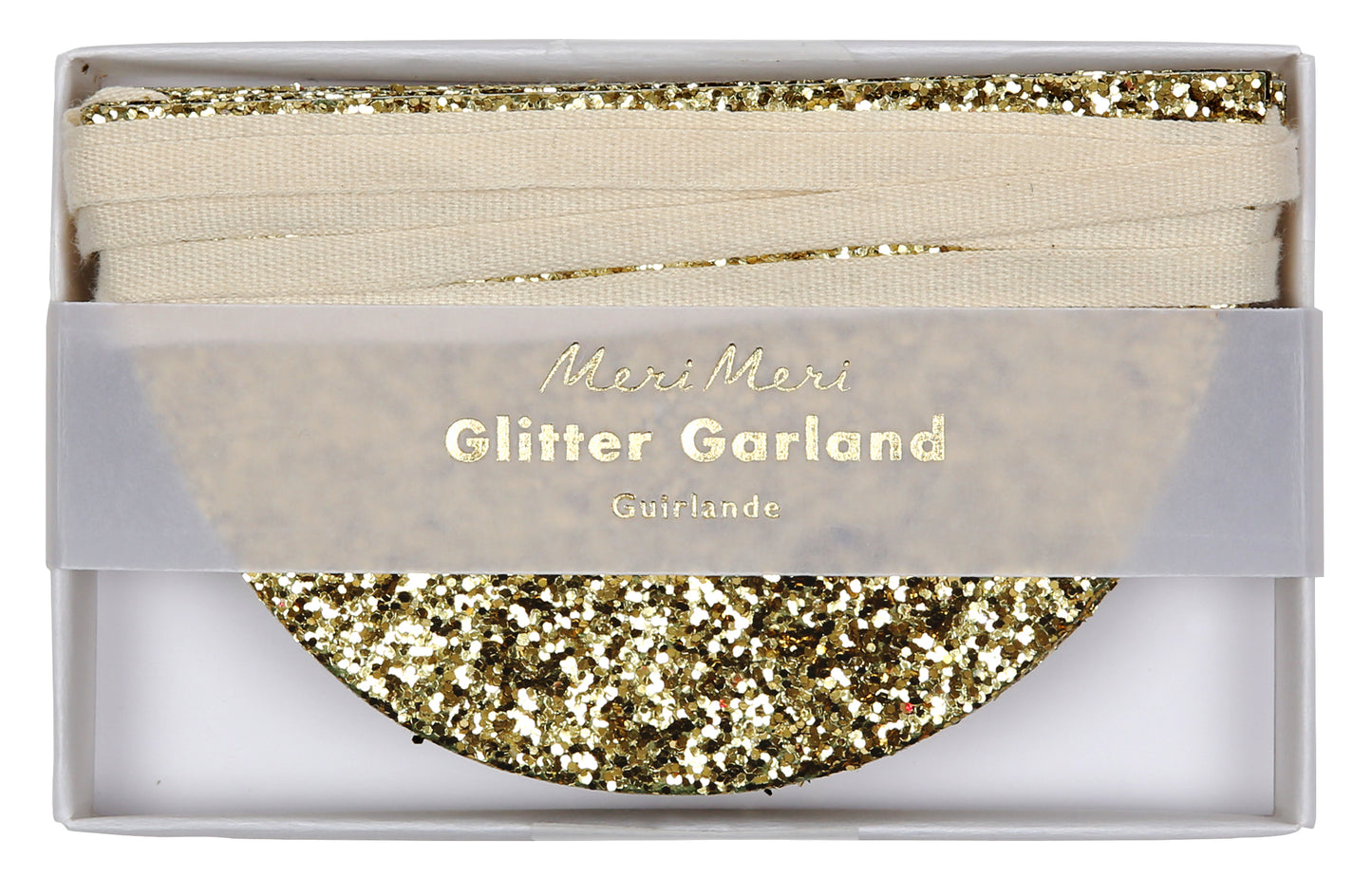 Mini Guirnalda Medio Círculo con Glitter Dorado