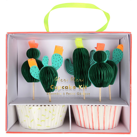 Cupcake Kit Cactus 3D (48 piezas)