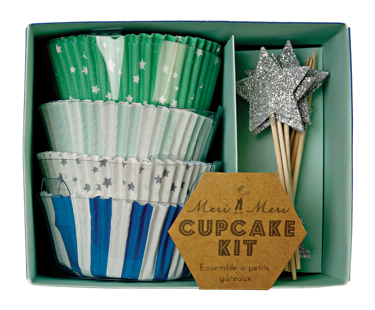 Cupcake Kit Blue & Star (72 Piezas)