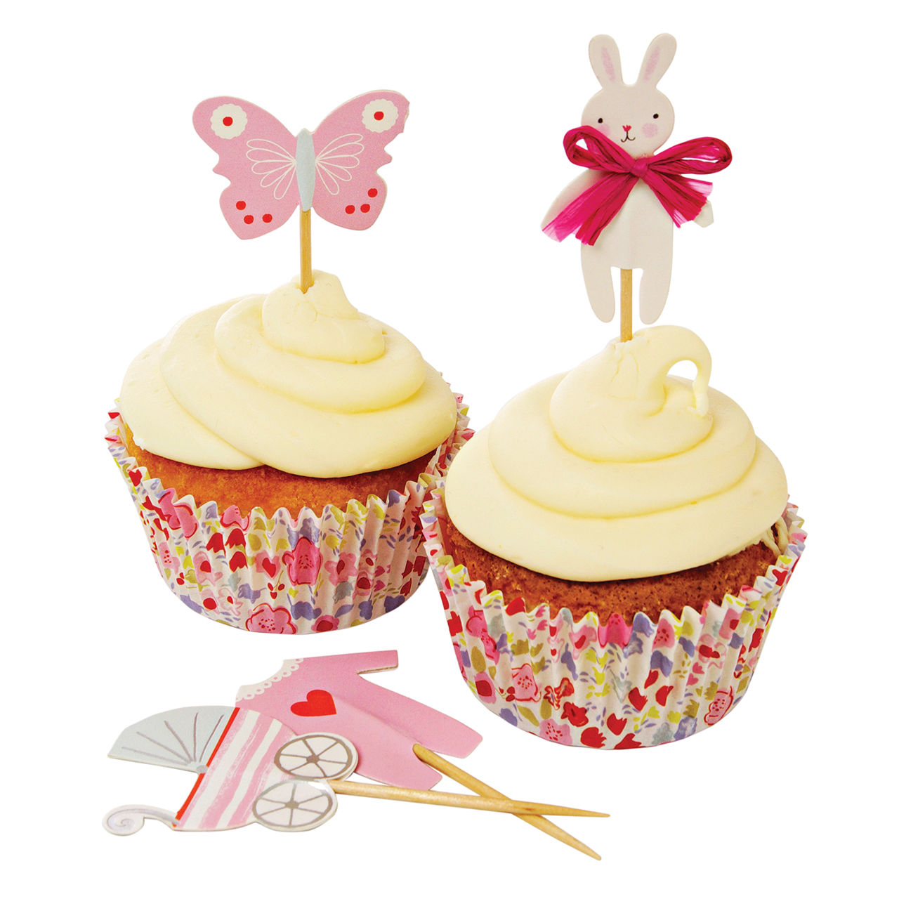 Cupcake Kit Baby Rosa (48 Piezas)