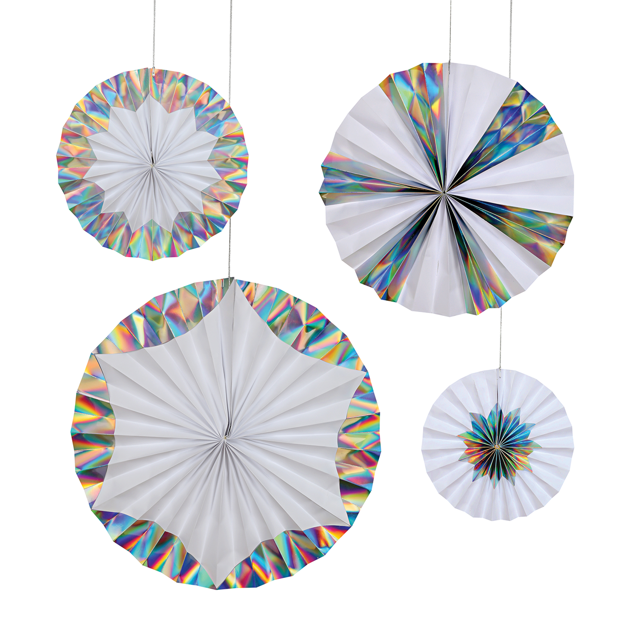 Pinwheels Holográficas Gigantes Para Decoración (4 Piezas)