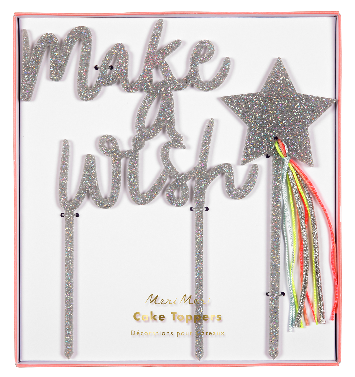 Cake Topper de Acrílico "Make a Wish" (2 Piezas)