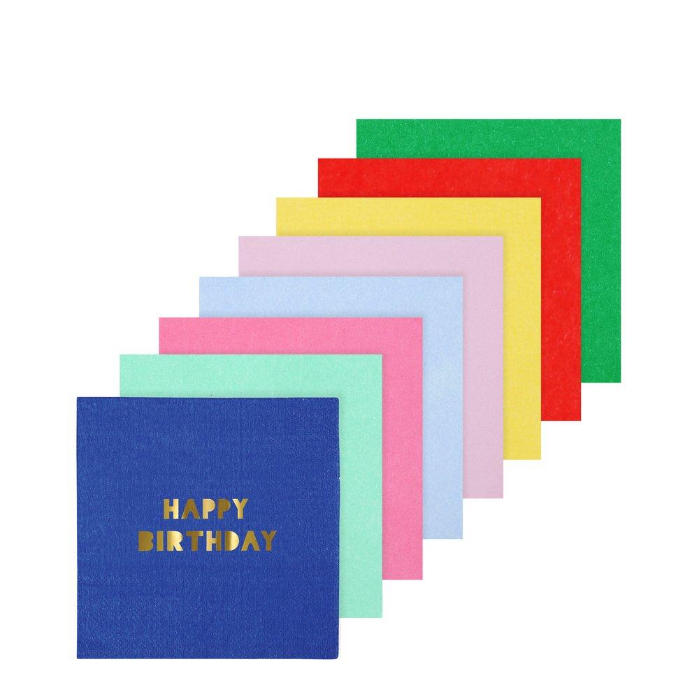 Servilletas Pequeñas "Happy Birthday" Multicolor (16 Piezas)