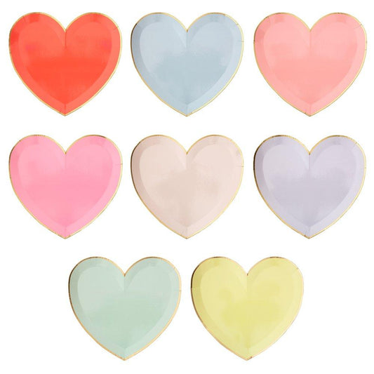 Platos en Forma de Corazón Colores Pastel (8 Piezas)