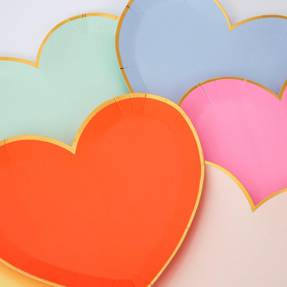 Platos Pequeños en Forma de Corazón Colores Pastel (8 Piezas)