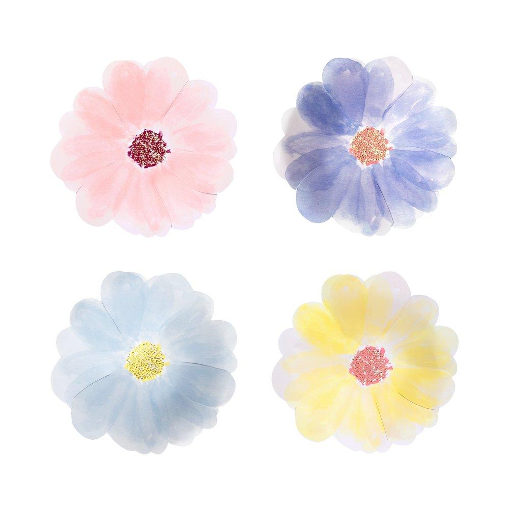 Platos Pequeños Multicolor de Flores (8 Piezas)