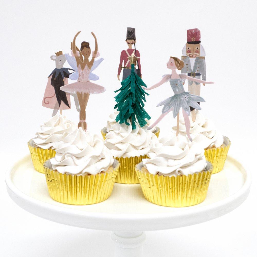 Cupcake Kit de Navidad con Figuras del Cascanueces (48 piezas)
