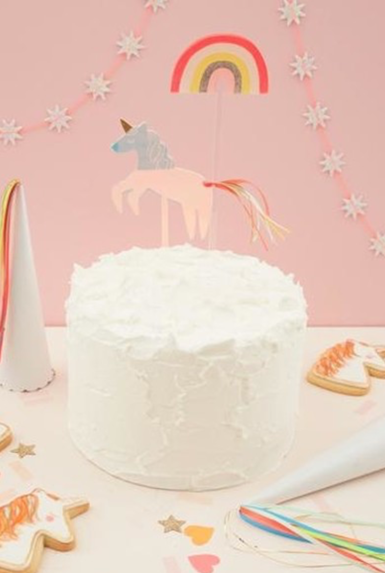 Cake Toppers de Acrílico de Unicornio & Arcoíris (2 Piezas)