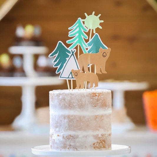 Cake Toppers de Oso (7 Piezas)