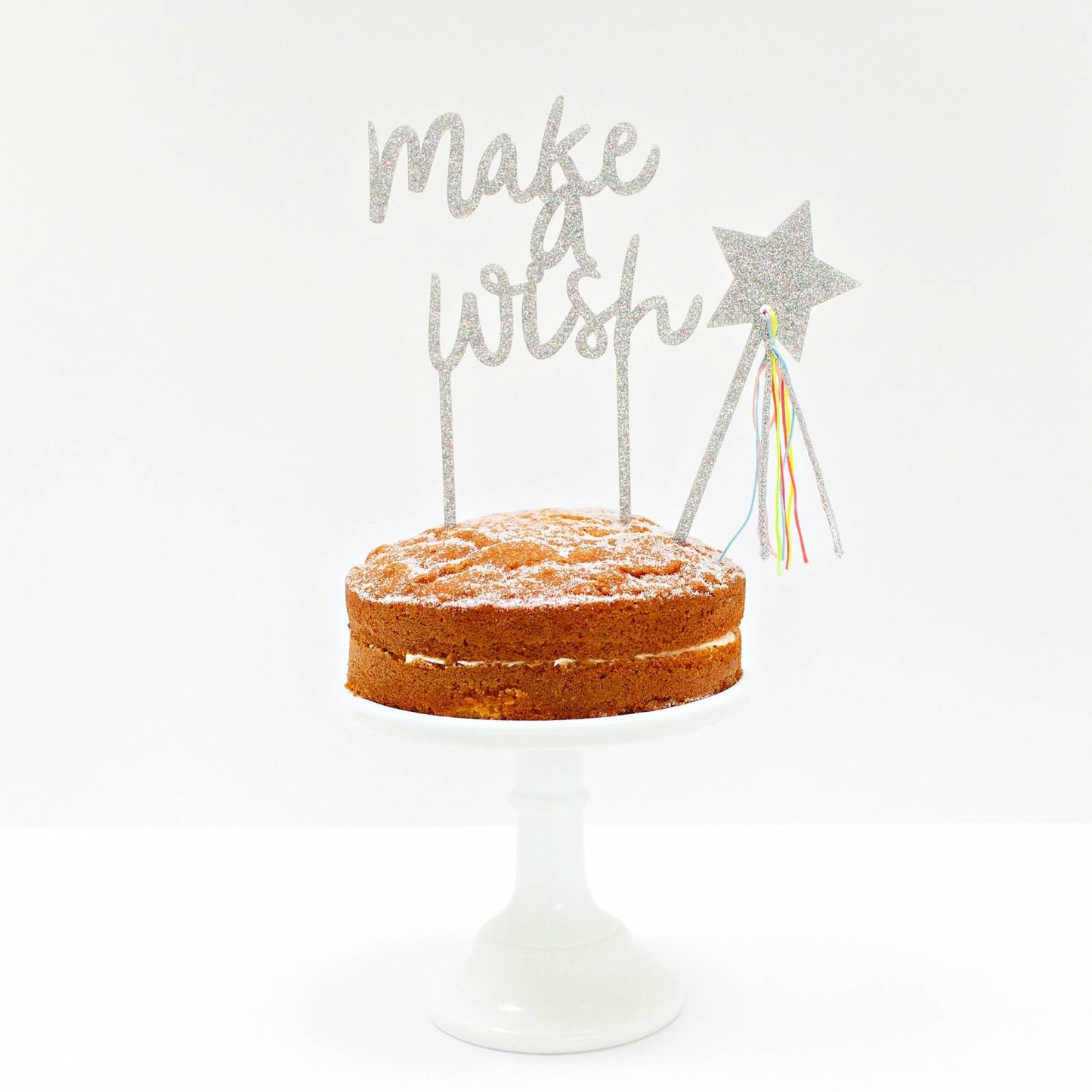 Cake Topper de Acrílico "Make a Wish" (2 Piezas)