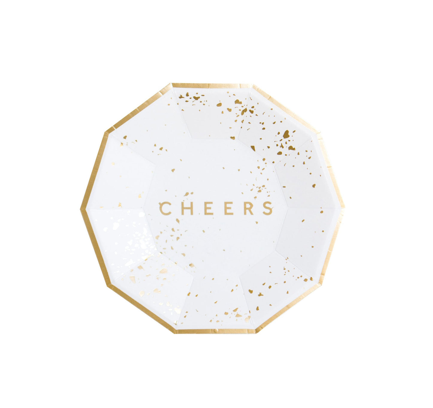 Platos Pequeños Salpicado Dorado "Cheers" (8 Piezas)