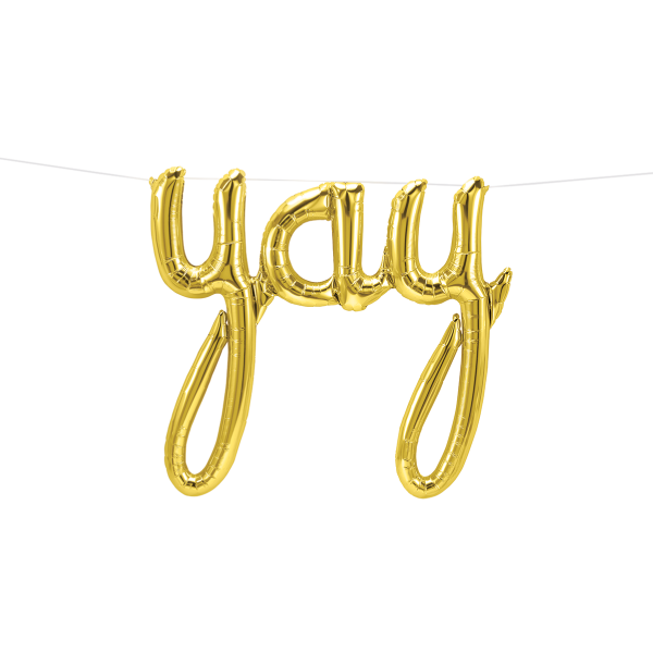 Globo Metálico "Yay" Script (Colores Varios)