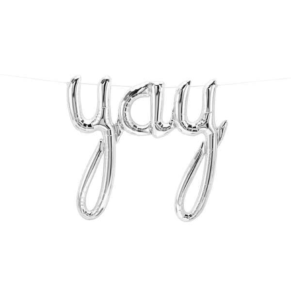 Globo Metálico "Yay" Script (Colores Varios)