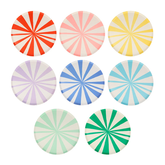 Platos Pequeños Líneas Multicolor (8 Piezas)